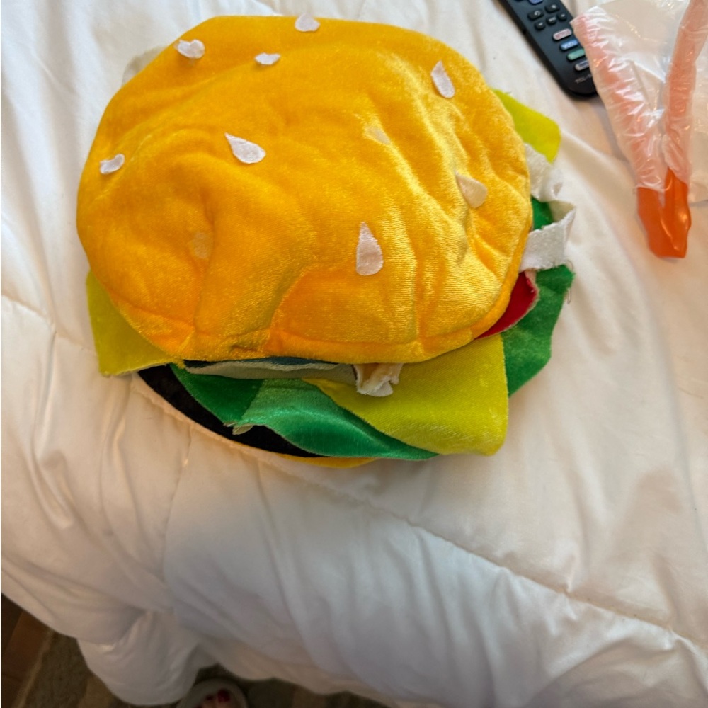 Plush Hamburger Crazy Hat!